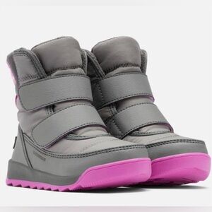 Sorel Kids Gray and Pink Rain & Snow Boots
